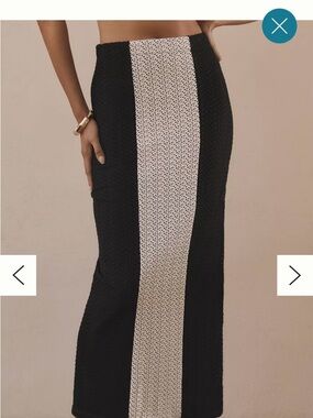 Anthropologie Palmacea XS Kira Midi Swim Coverup Skirt Black & White Colorblock